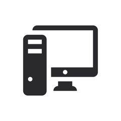 Sticker - Pc computer vector icon in modern style for web site and mobile app