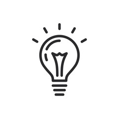 Sticker - Light bulb vector icon in modern style for web site and mobile app