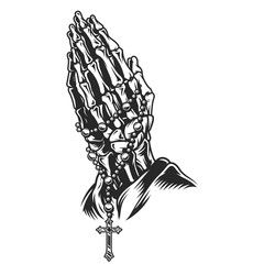 Canvas Print - Vintage skeleton praying hands concept