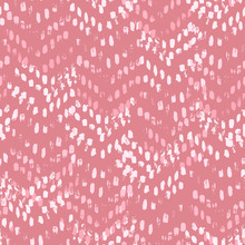 Vector Seamless Pattern Of Chevron. Abstract Background With Brush Strokes. Hand Drawn Pink Texture.