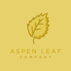 vector logo illustration of aspen leaves.