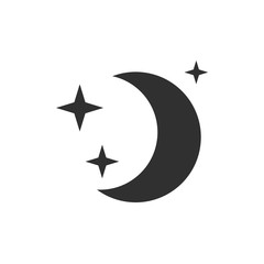 Aufkleber - Moon icon template color editable. Moon symbol vector sign isolated on white background. Simple logo vector illustration for graphic and web design.