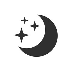Aufkleber - Moon icon template color editable. Moon symbol vector sign isolated on white background. Simple logo vector illustration for graphic and web design.