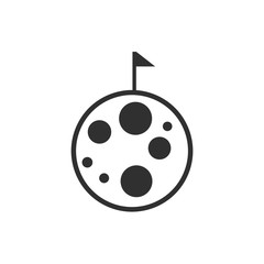 Aufkleber - Moon icon template color editable. Moon symbol vector sign isolated on white background. Simple logo vector illustration for graphic and web design.
