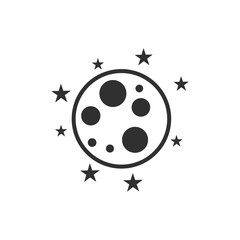 Aufkleber - Moon icon template color editable. Moon symbol vector sign isolated on white background. Simple logo vector illustration for graphic and web design.