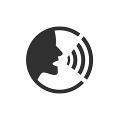 Leinwandbilder - Voice recognition concept icon template color editable. Voice control symbol vector sign isolated on white background. Simple logo vector illustration for graphic and web design.