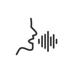 Leinwandbilder - Voice recognition concept icon template color editable. Voice control symbol vector sign isolated on white background. Simple logo vector illustration for graphic and web design.