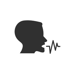 Leinwandbilder - Voice recognition concept icon template color editable. Voice control symbol vector sign isolated on white background. Simple logo vector illustration for graphic and web design.