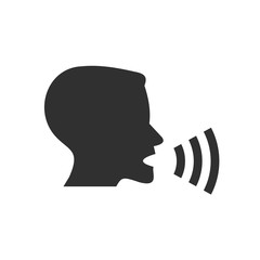 Leinwandbilder - Voice recognition concept icon template color editable. Voice control symbol vector sign isolated on white background. Simple logo vector illustration for graphic and web design.