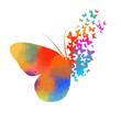 © Мария Неноглядова - Abstract butterfly multicolored from parts. A lot of flying butterflies. Vector illustration