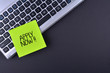 Sticky note on keyboard with text APPLY NOW !!