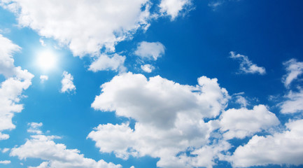 Wall Mural - blue sky background with white clouds