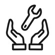 © farhadahmadov - service insurance - minimal line web icon. simple vector illustration. concept for infographic, website or app.