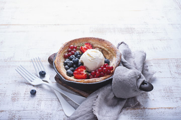 Dutch baby with berries