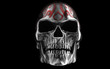 © Dimitrius - Heavy metal angry skull with red tribal paint