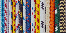 A Lineup Of Colourful Assorted Yachting Ropes