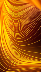 Poster - Wave band geometric pattern. Modern style abstraction with composition made of various colored lines. 3d rendering