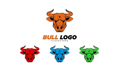 Wall Mural - Bull set template logo