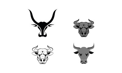 Wall Mural - Bull set template vector