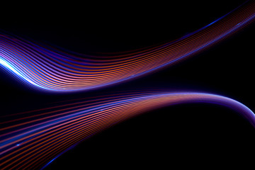 Wall Mural - Glow effect. Ribbon glint. Abstract rotational border lines. Power energy. LED glare tape. .Luminous shining neon lights cosmic abstract frame. Magic design round whirl. Swirl trail effect.