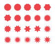 © Lifeking - Red starburst badges set. Sunburst price labels.