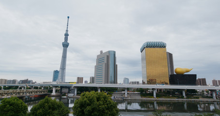 Sticker - Tokyo downtown city in asakusa district