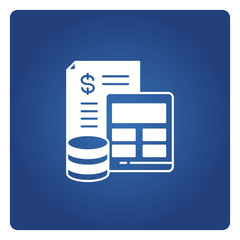 Canvas Print - bill or receipt and calculator icon for balance sheet concept