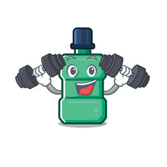 Sticker - Fitness mouthwash with in the isolated cartoon