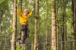 © galitskaya - Little boy in a rope park. Active physical recreation of the child in the fresh air in the park. Training for children