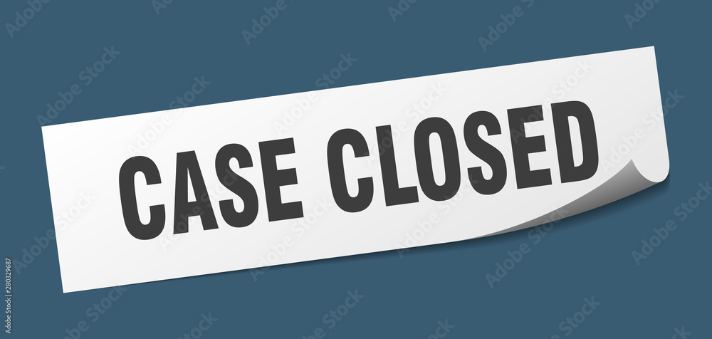 case closed sticker. case closed square isolated sign. case closed