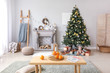 © Pixel-Shot - Interior of beautiful living room decorated for Christmas