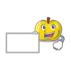 Canvas Print - With board yellow apple the slices cartoon shape