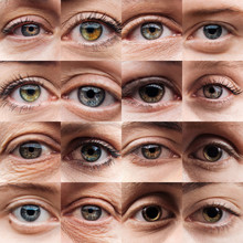 Collage With Human Beautiful Eyes Of Different Colors
