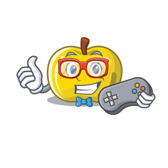 Sticker - Gamer yellow apple isolated with the mascot