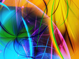 Fototapeta Na sufit - rainbow abstract fractal background 3d rendering illustration