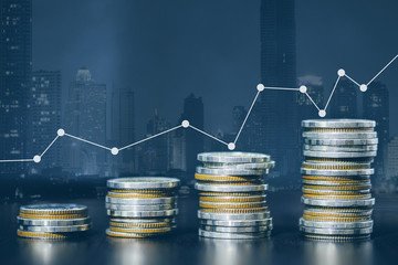 Stock market or forex trading graph and candlestick chart suitable for financial investment concept. Forex trading candlestick chart economic , ECN Digital economy.