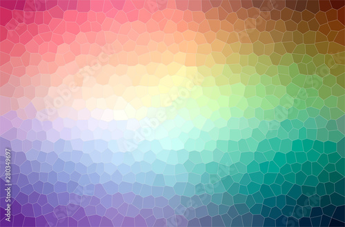 Abstract illustration of blue, red, yellow and green Small Hexagon background