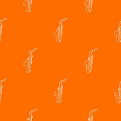 Wall Mural - Saxophone pattern vector orange for any web design best