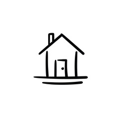 Hand drawn house. Simple vector icon