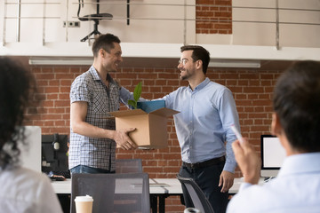 Poster - Friendly company ceo is welcoming new employee