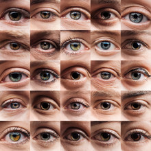 Collage With Human Beautiful Eyes Of Different Colors
