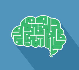 Poster - Brain Chip Circuit Illustration