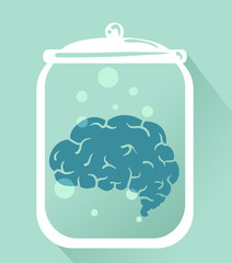 Canvas Print - Brain Preserve Jar Illustration