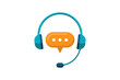 Online support service. Headphones with microphone and chat speech bubble. Customer consultation icon for ecommerce or elearning. Vector hotline secretary sign illustration