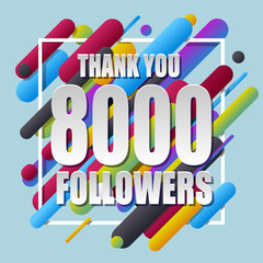 Wall Mural - Thank You 8000 followers banner