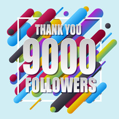 Wall Mural - Thank You 9000 followers banner