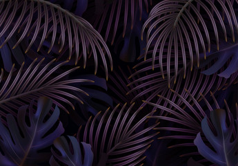 Wall Mural - branch palm realistic. leaves and branches of palm trees. tropical leaf background. green foliage, t