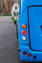 Canvas Print - many buses in the Parking lot