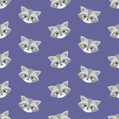 Canvas Print - Raccoon seamless pattern