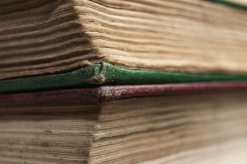 Poster - Close up pages of book background. Macro view.